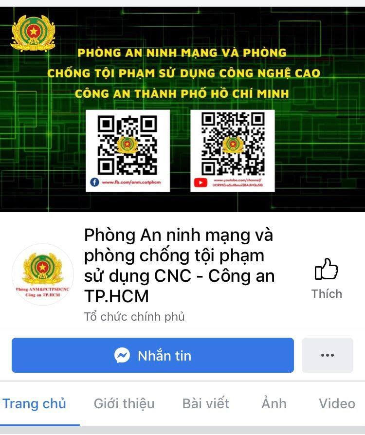 Fanpage do Công an TPHCM lập để tiếp nhận thông tin, phản ánh từ người dân.