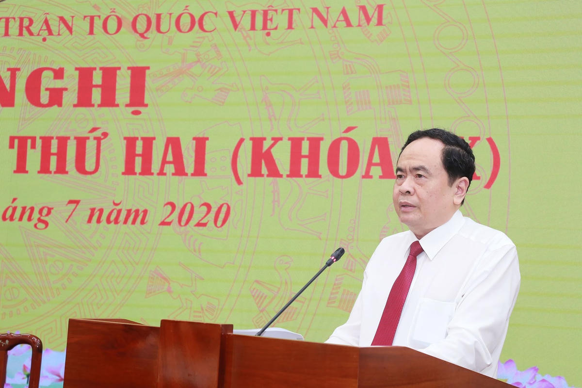 Chủ tịch Trần Thanh Mẫn phát biểu tại Hội nghị. Ảnh: Quang Vinh.