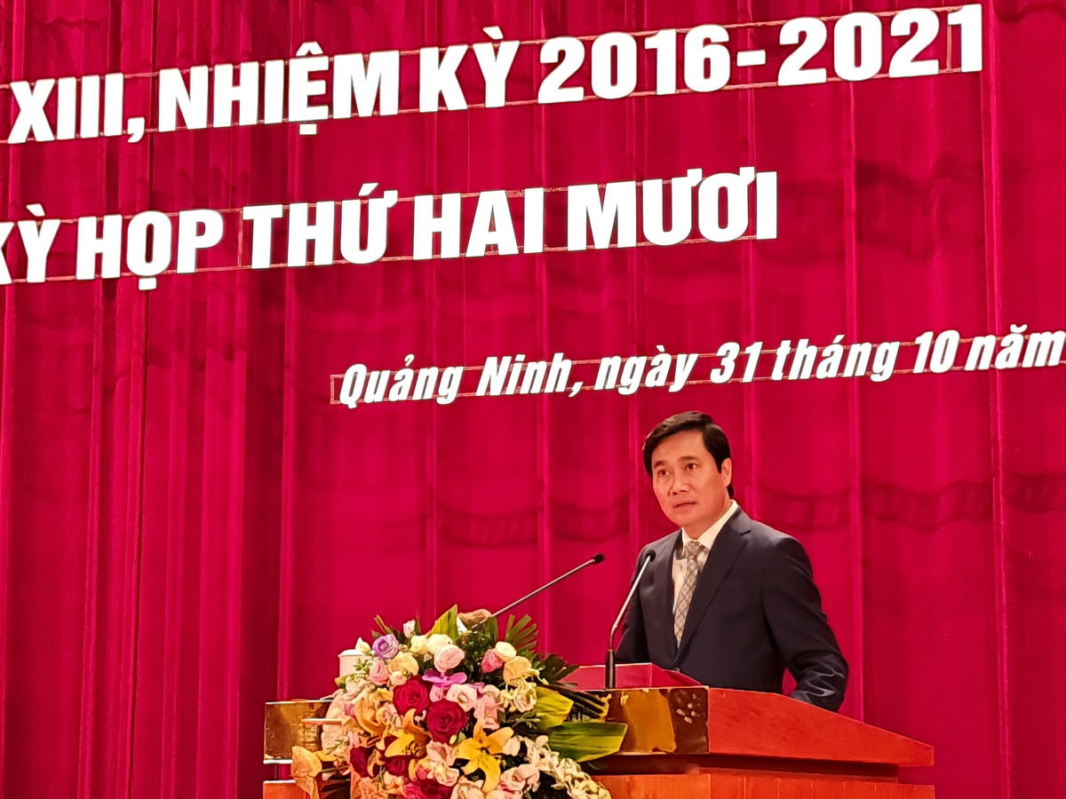 Ông Nguyễn Tường Văn, Chủ tịch UBND tỉnh phát biểu nhậm chức Chủ tịch UBND tỉnh.