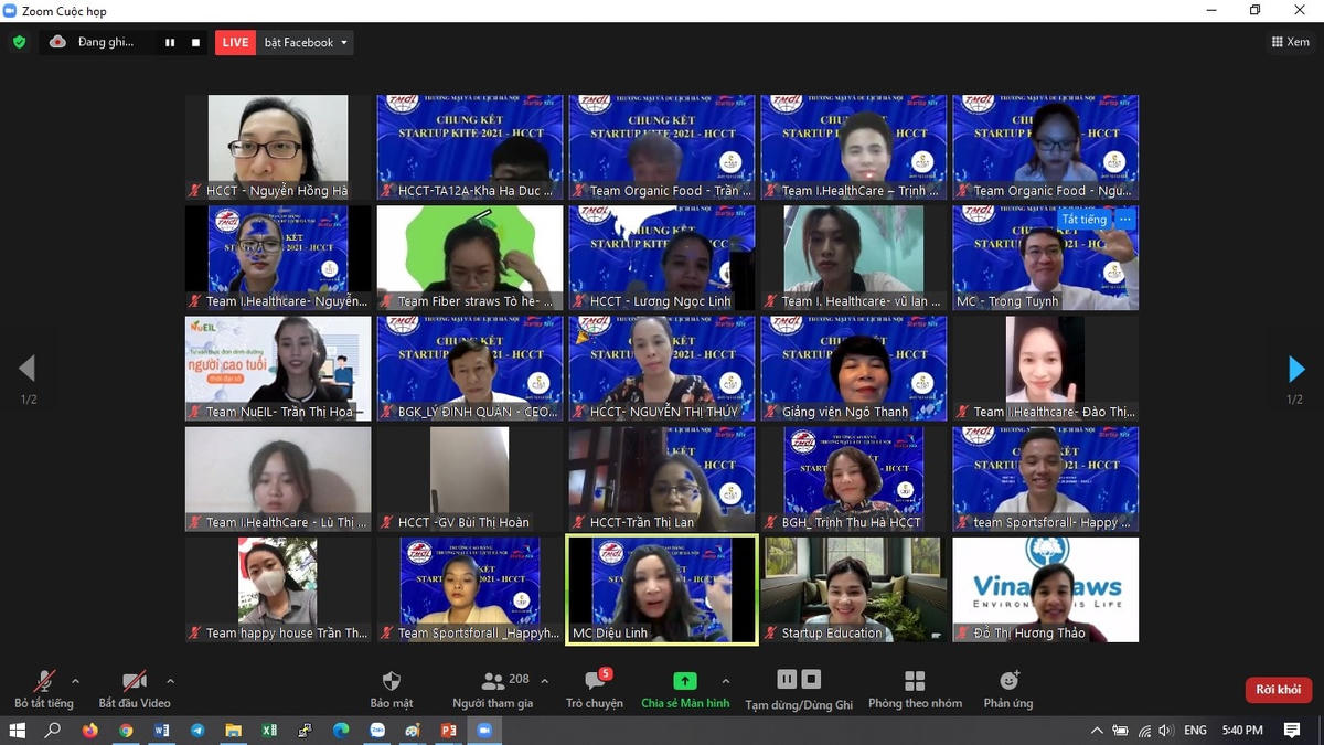 Vòng chung kết Cuộc thi ý tưởng khởi nghiệp “Startup Kite 2021-HCCT” năm 2021 được thực hiện bằng hình thức trực tuyến.