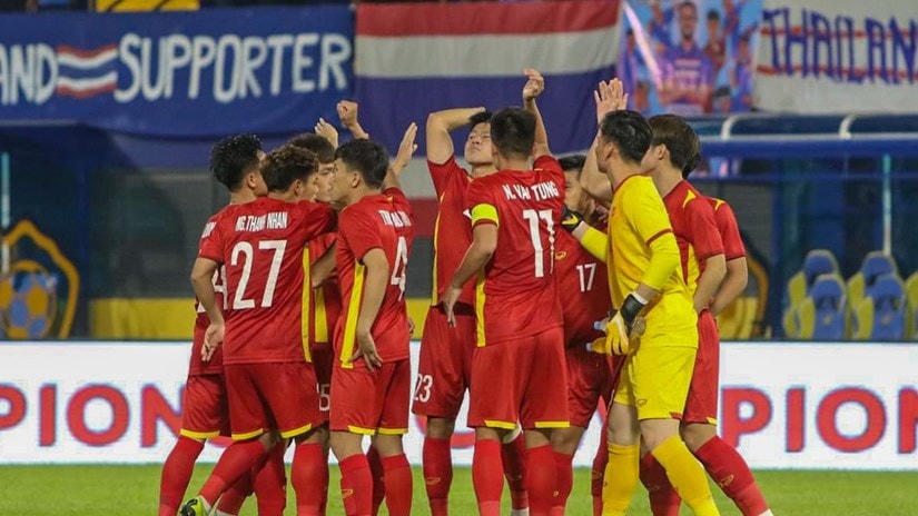 U23 Việt Nam đánh bại U23 Thái Lan tại giải U23 Đông Nam Á 2022 bằng bàn thắng duy nhất của Trung Thành trên chấm đá phạt. (Ảnh: VFF).