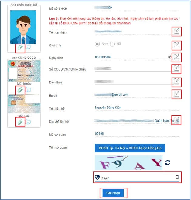 Hướng dẫn thay đổi thông tin giao dịch điện tử cá nhân với cơ quan bảo hiểm xã