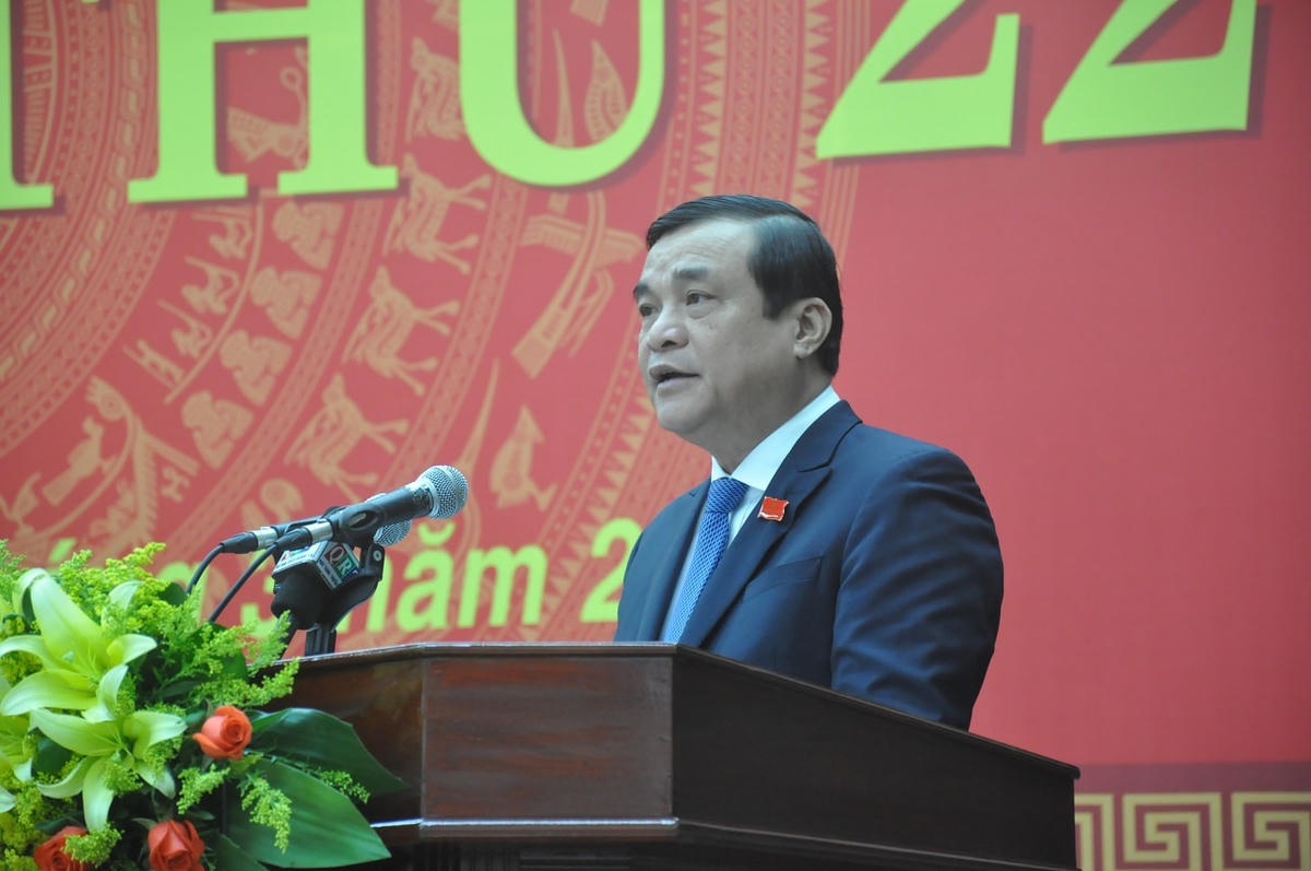 Ông Phan Việt Cường, Bí thư Tỉnh ủy Quảng Nam phát biểu khai mạc kỳ họp.