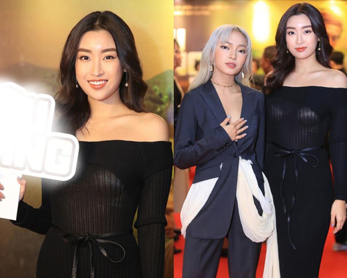 Đỗ Mỹ Linh sẽ trở nên hoàn hảo hơn với bộ váy này nếu cô không bị chất liệu mỏng tang làm lộ nội y dưới ánh đèn flash.