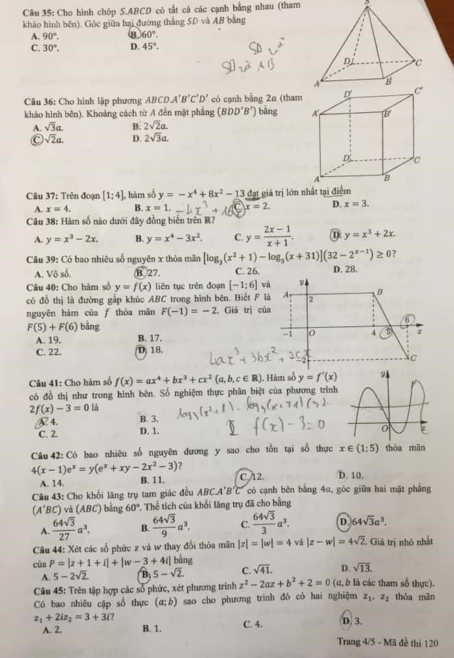 Đề Toán thi tốt nghiệp THPT năm 2021 đợt 2