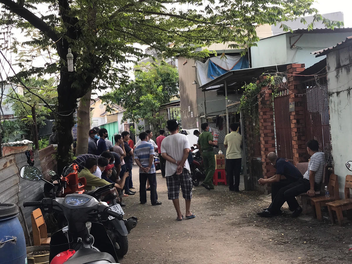 Khu nhà trọ nơi phát hiện anh Văn Anh chết với tư thế treo cổ. Ảnh: TL