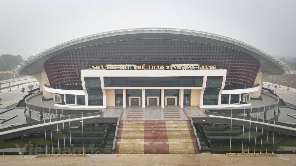 Nhà thi đấu tỉnh Bắc Giang khánh thành vào tháng 9/2019 sau gần 18 tháng thi công, với tổng mức đầu tư hơn 7 tỷ đồng từ nguồn vốn ngân sách tỉnh. (Ảnh: PV/Vietnam+).