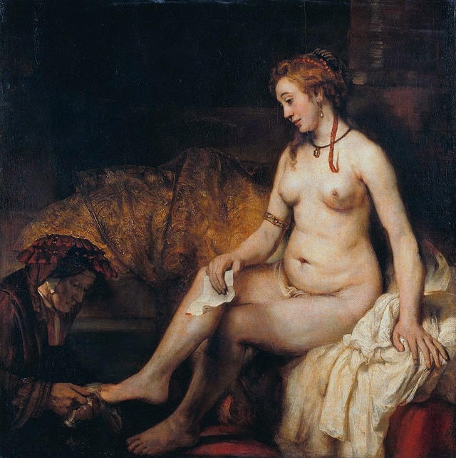 Danh họa người Hà Lan Rembrandt từng thực hiện bức "Bathsheba trong nhà tắm" hồi năm 1654.