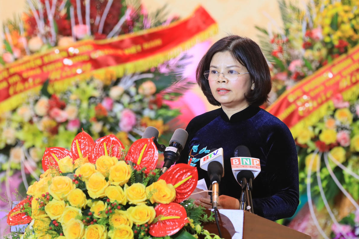  Phó Bí thư Tỉnh ủy, Chủ tịch Ủy ban nhân dân tỉnh Bắc Ninh Nguyễn Hương Giang phát biểu tại Lễ kỷ niệm.