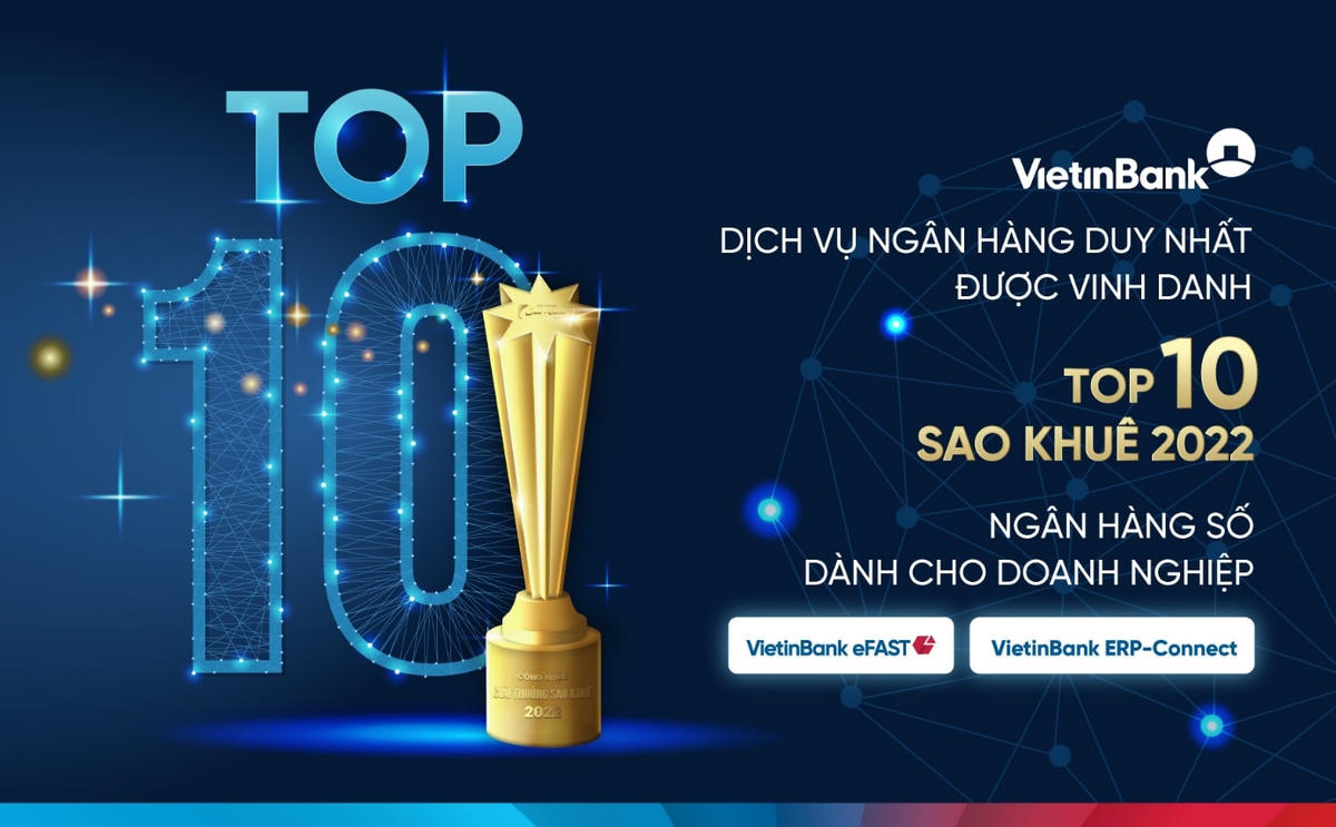 Dịch vụ Kết nối ERP tiếp tục đạt giải thưởng Sao Khuê năm 2022.