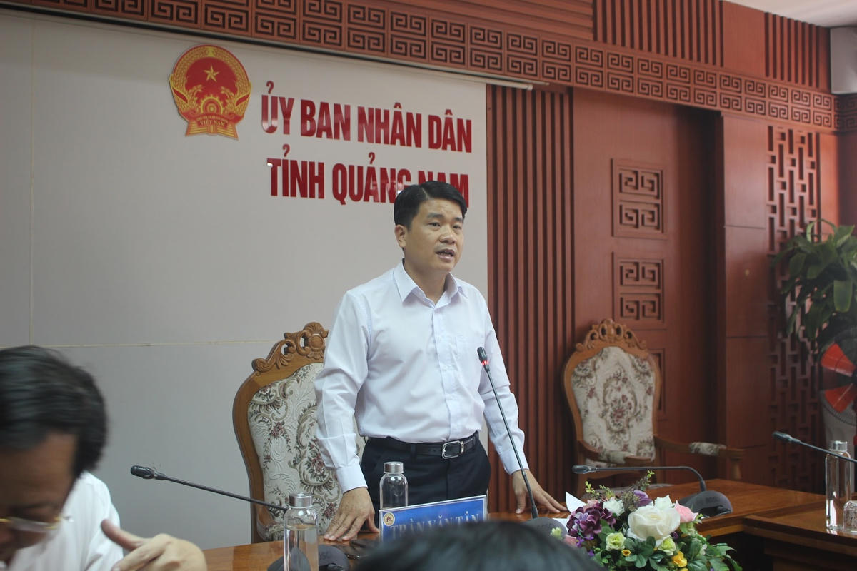 Ông Trần Văn Tân, Phó Chủ tịch UBND tỉnh Quảng Nam phát biểu làm việc.