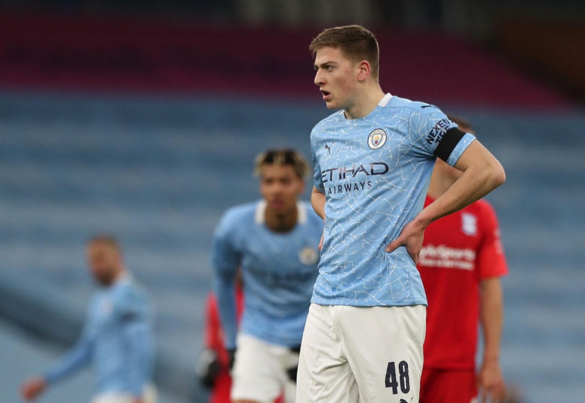 Liam Delap là một trong số những cầu thủ "tuổi teen" được Man City sử dụng từ đầu mùa. (Ảnh: Getty).