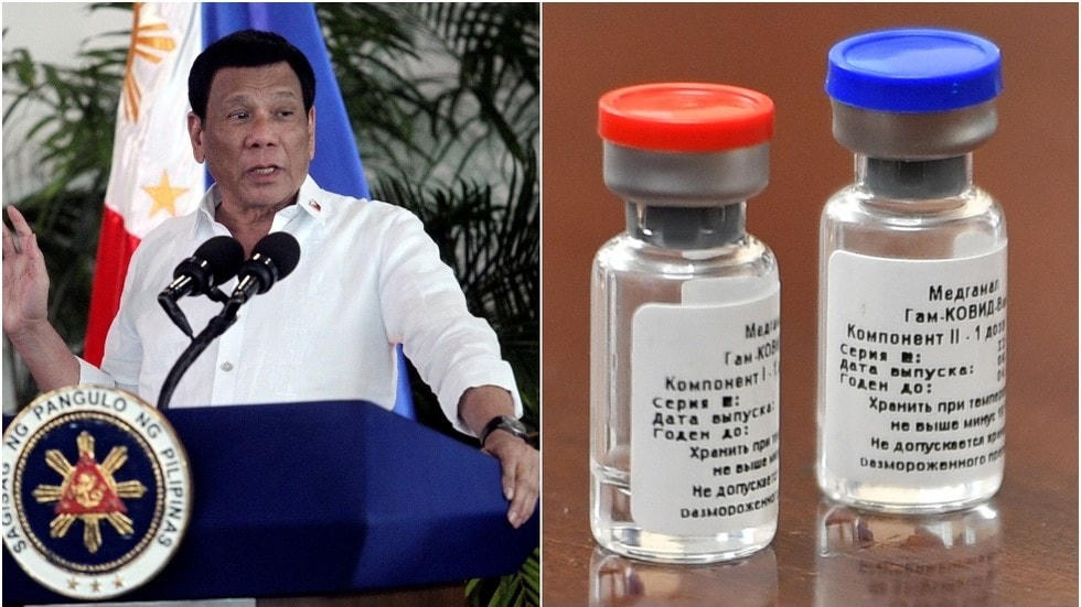 Tổng thống Philippines Rodrigo Duterte sẵn sàng thử Sputnik-V. Nguồn: RT.