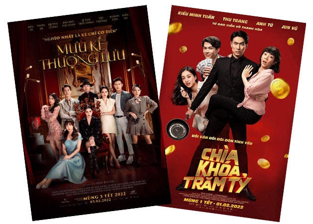 Poster phim “Mưu kế thượng lưu” và “Chìa khóa trăm tỷ”.  