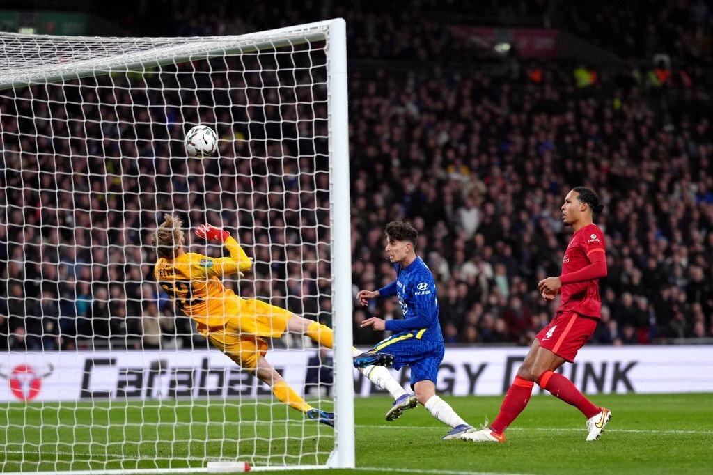 Havertz cũng đã làm rung lưới của Liverpool ở phút 78.