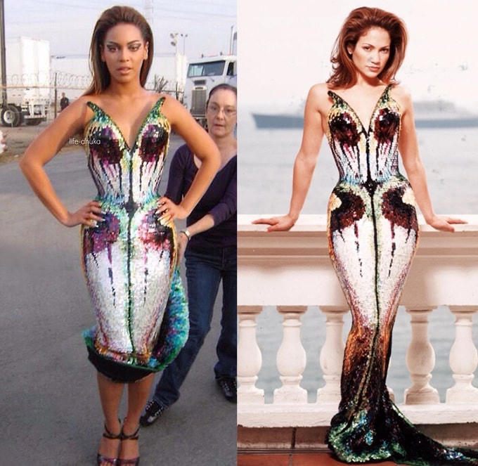 Những lần Jennifer Lopez và Beyonce mặc giống nhau