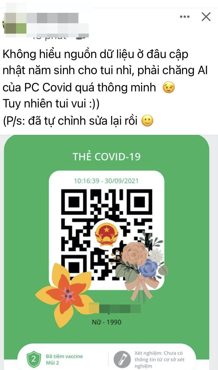 Ứng dụng cập nhật thông tin cá nhân sai cho người dùng. (Ảnh chụp màn hình).