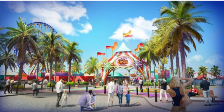Phối cảnh khu Circus Land tại NovaWorld Phan Thiet, dự kiến đưa vào vận hành quý I/2022.