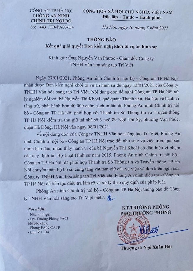 Chuyển cơ quan điều tra vụ phát hiện hơn 40.000 cuốn sách giả ở Hà Nộ