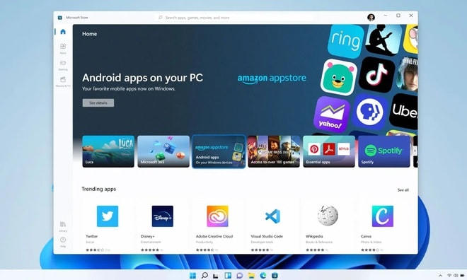 Microsoft sẽ hỗ trợ kho ứng dụng Android, cho phép người dùng chạy các ứng dụng Android trực tiếp trên Windows 11 mà không cần nhờ đến các phần mềm giả lập.
