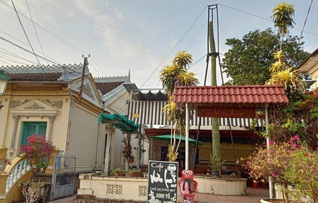 Cây xương rồng to như cột điện, cao hơn 10m ở nhà cổ Bình Thủy - TP Cần Thơ.