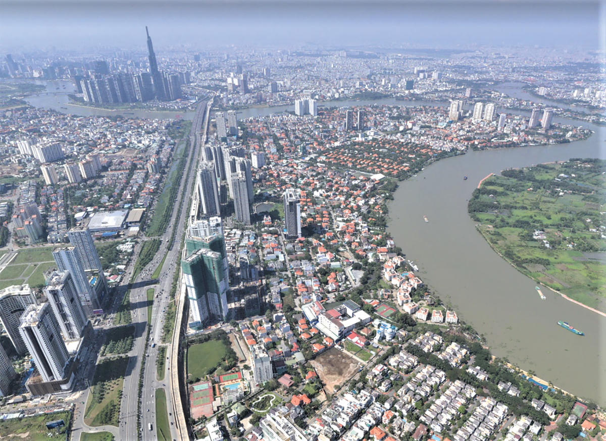 Một góc TP Thủ Đức sau khi sáp nhập 3 quận phía Đông của TP HCM.  