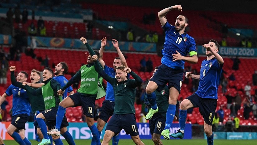 Italy sẽ đối đầu với Bỉ tại vòng tứ kết EURO 2020. (Ảnh: AFP/TTXVN).