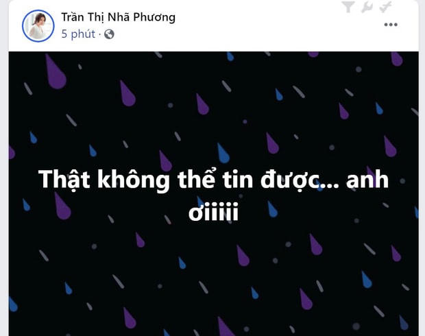 Nhã Phương bàng hoàng, không thể tin trước sự thật người anh thân thiết đã ra đi.