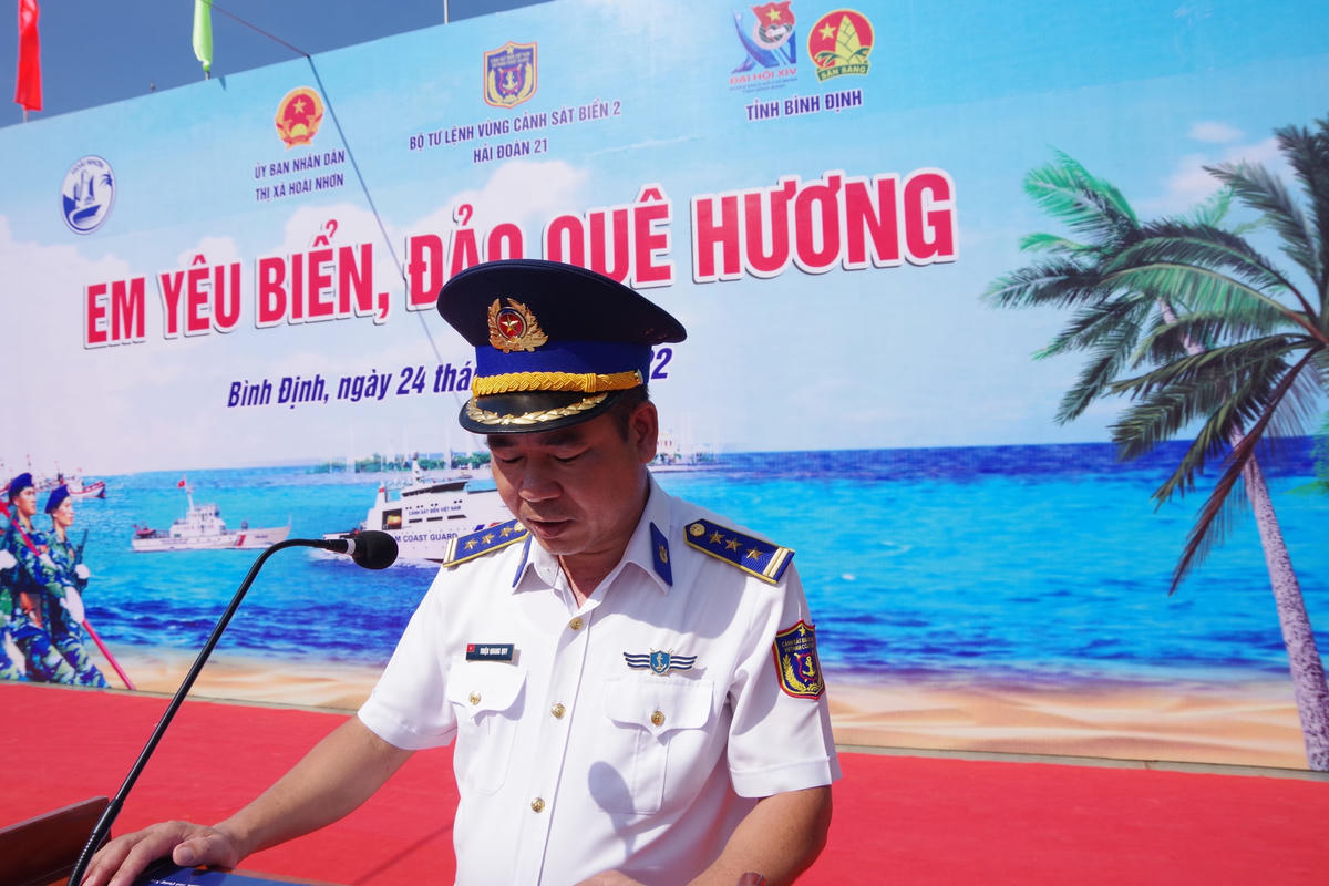 Thượng tá Triệu Quang Quy, Phó Chính ủy Hải đoàn 21, Phát biểu khai mạc cuộc thi.