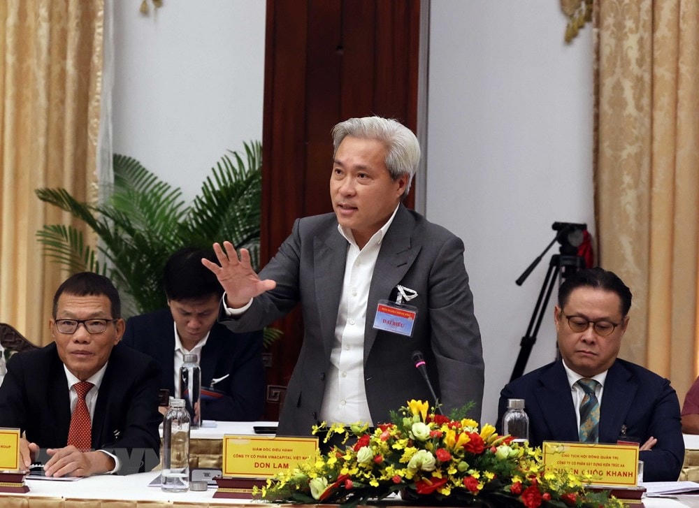 Ông Don Lam, Giám đốc điều hành Công ty cổ phần Vinacapital Việt Nam phát biểu. (Ảnh: Thống Nhất/TTXVN).