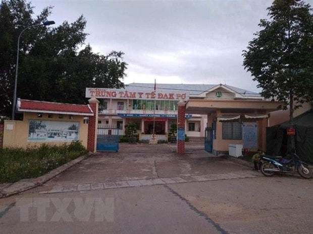 Trung tâm y tế huyện Đăk Pơ, nơi Trưởng khoa Kiểm soát bệnh tật bị kỷ luật cảnh cáo vì để phát tán hình ảnh bệnh án bệnh nhân nghi nhiễm Covid-19 gây hoang mang dư luận. (Nguồn: TTXVN phát).