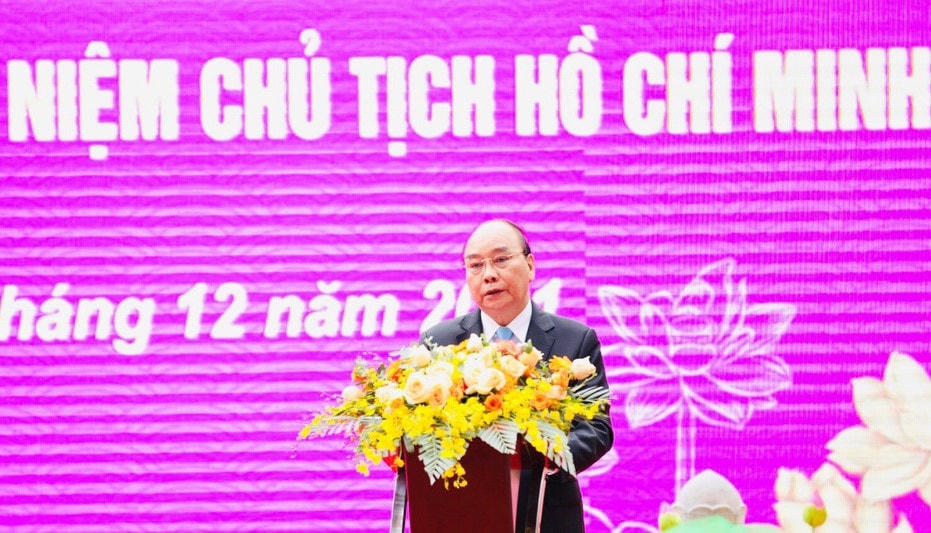 Chủ tịch nước Nguyễn Xuân Phúc phát biểu tại buổi lễ.