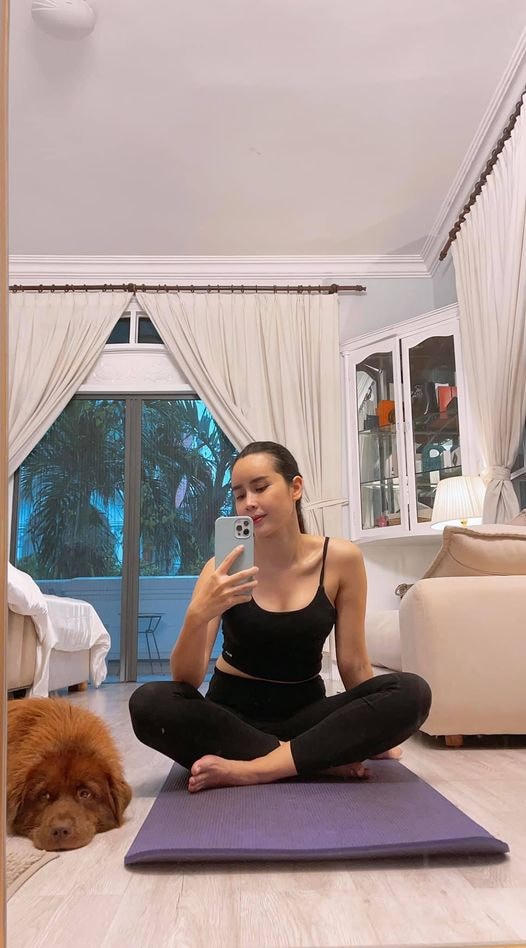 Lưu Hương Giang thấy chán vì phải ở trong nhà quá lâu: “Đến em Sunny mặt cũng xị ra vì bị nhốt trong nhà lâu quá!”.