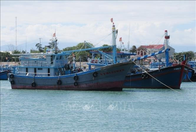 “Tàu 67” của ngư dân Ninh Thuận neo đậu tại bến cá Mỹ Tân (xã Thanh Hải, huyện Ninh Hải).