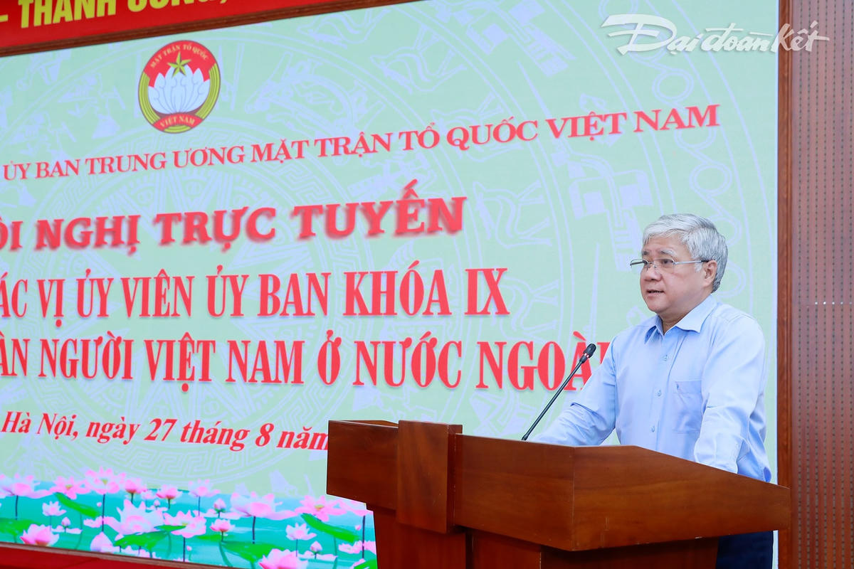Chủ tịch UBTƯ MTTQ Việt Nam Đỗ Văn Chiến phát biểu tại Hội nghị. Ảnh: Quang Vinh.