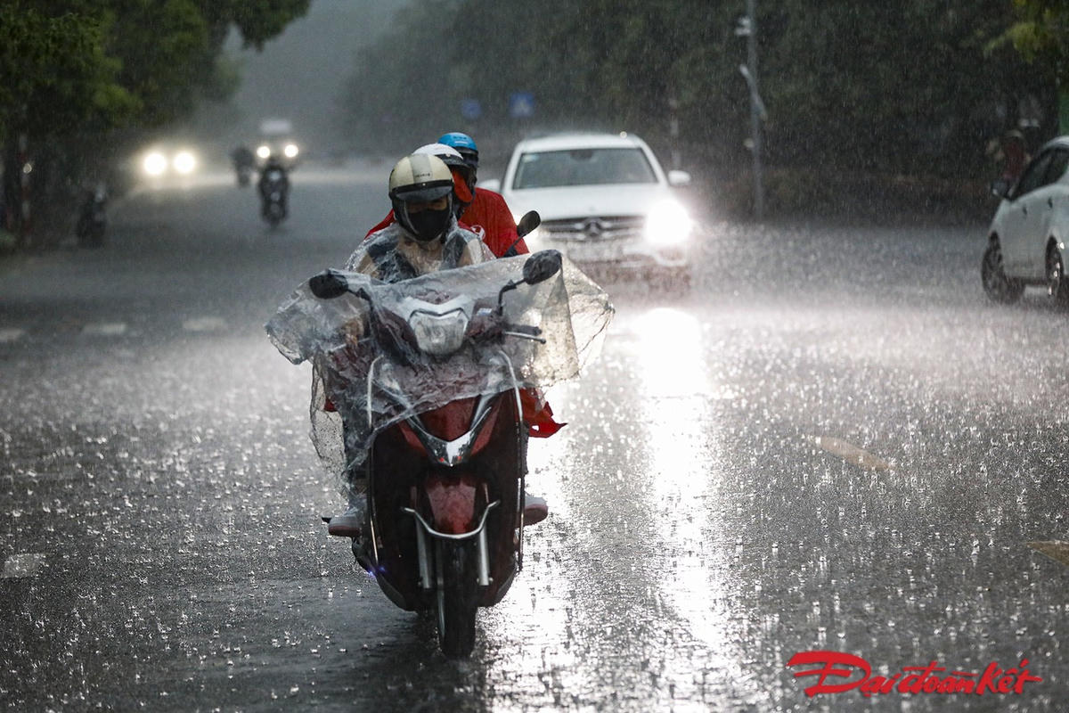 Cơn mưa rất to đầu giờ sáng khiến nhiều thí sinh đến các điểm thi khá vất vả. Ảnh: Quang Vinh.