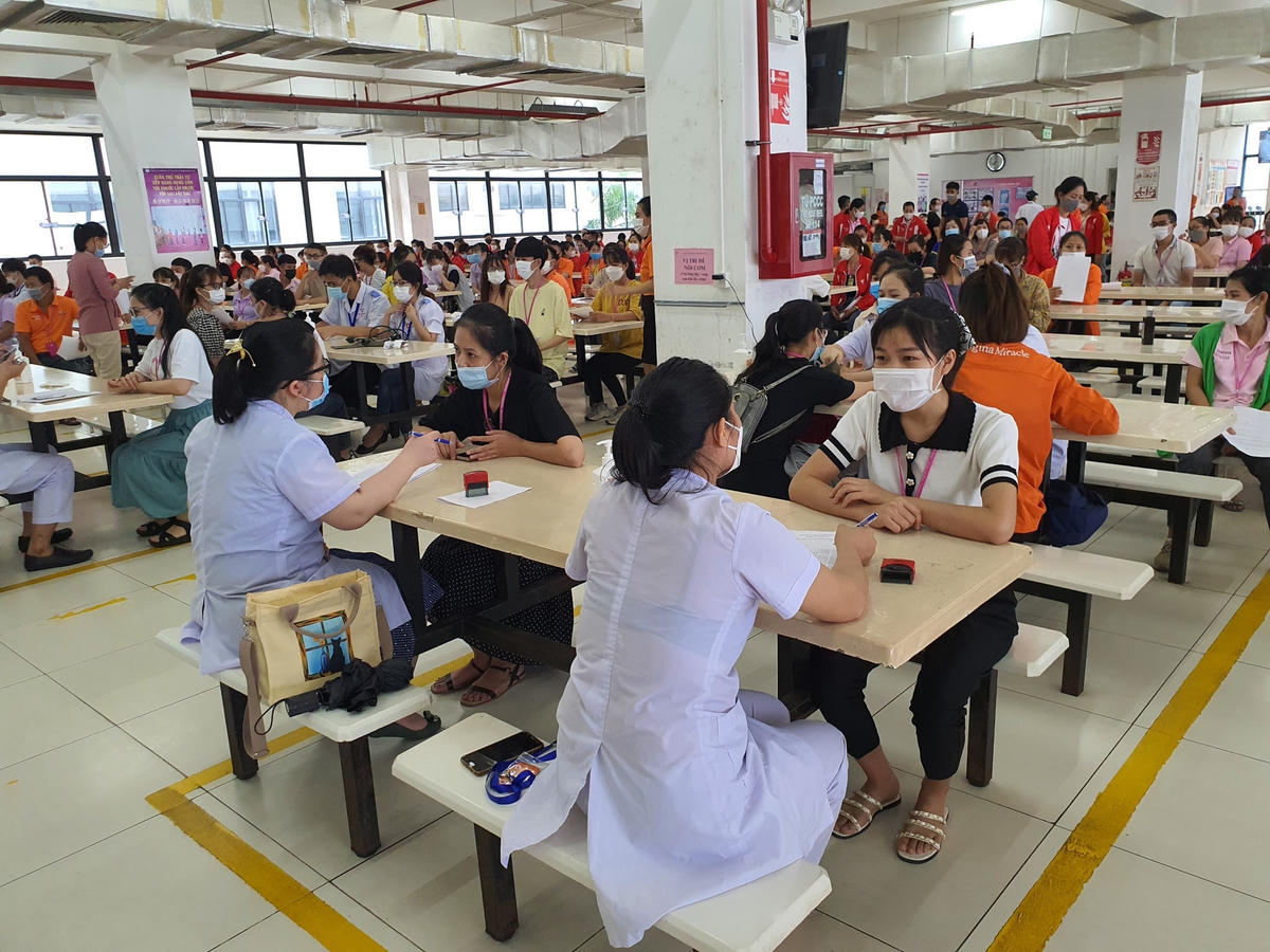 Điểm tiêm chủng tại KCN VSIP Hải Phòng.