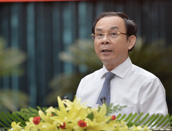 Bí thư Trung ương Đảng, Bí thư Thành ủy TP HCM Nguyễn Văn Nên phát biểu tại Hội thảo.