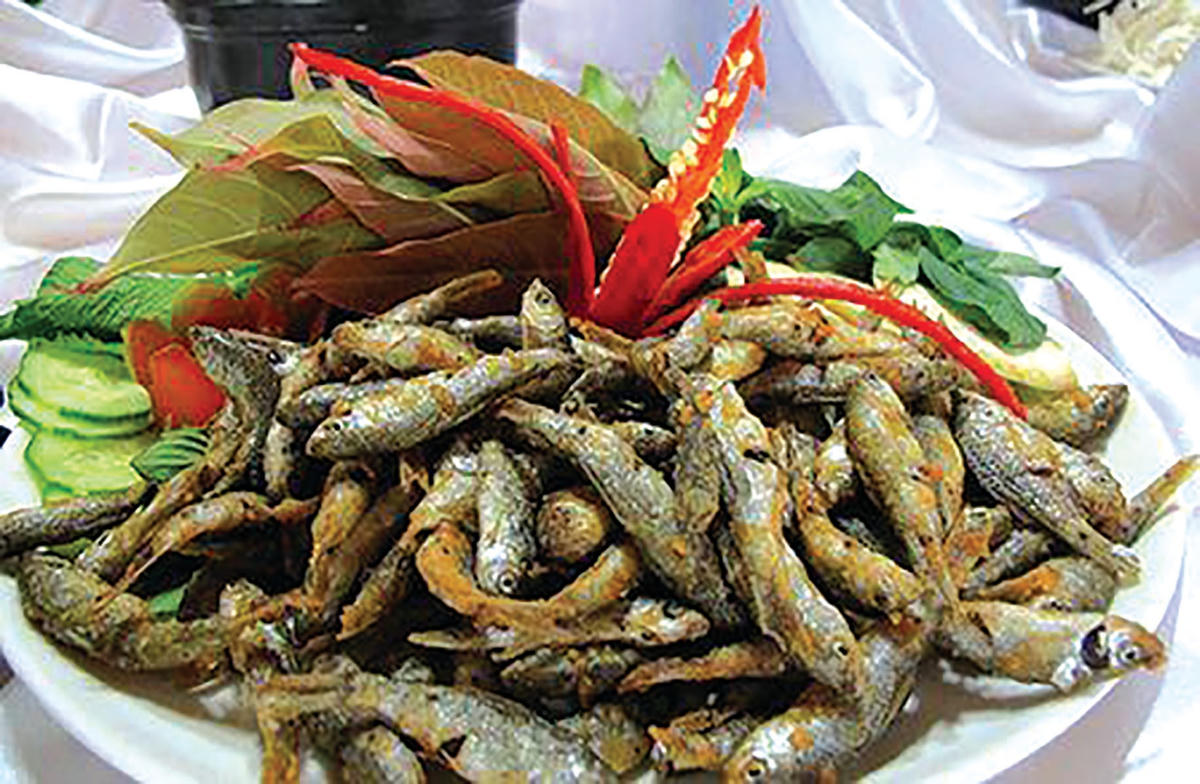 Món cá linh chiên giòn.