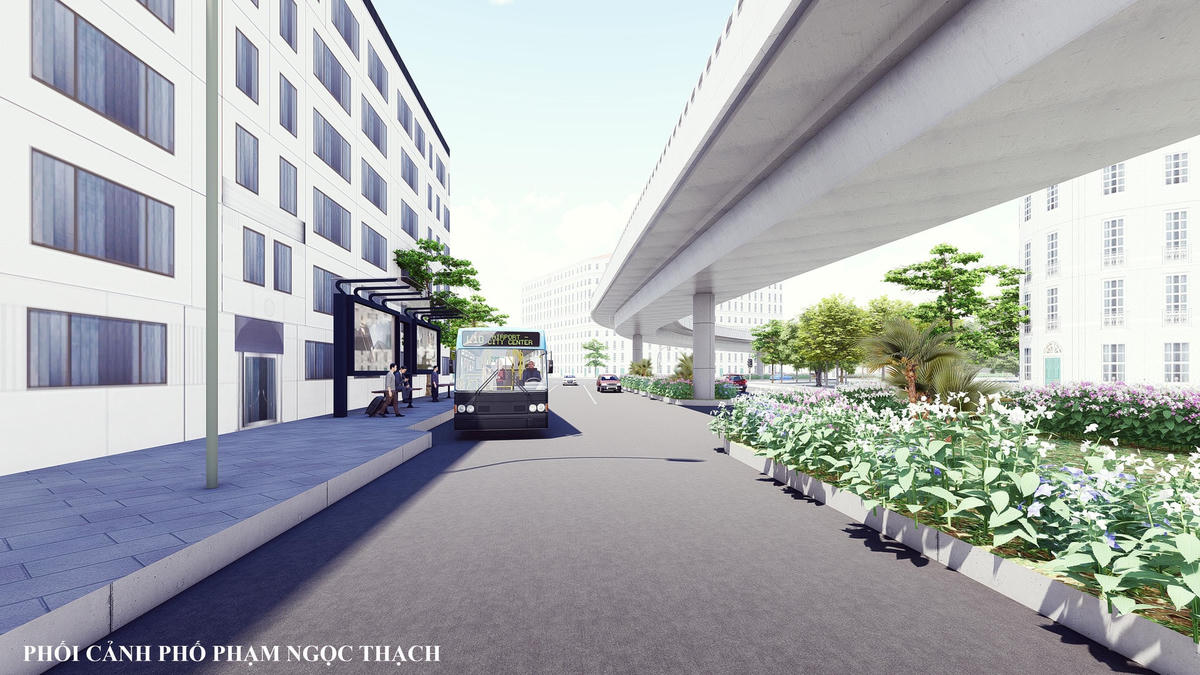 Đường Phạm Ngọc Thạch sau khi cầu vượt hoàn thiện.