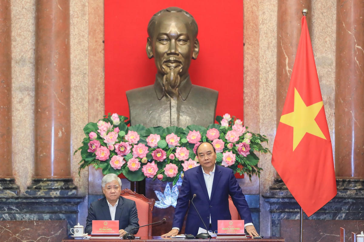 Chủ tịch nước Nguyễn Xuân Phúc phát biểu tại Hội nghị.