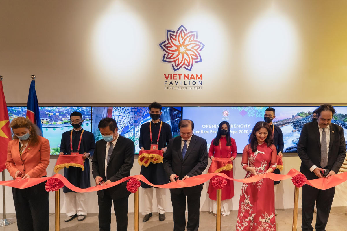 Lễ khai trương Nhà triển lãm Việt Nam tại EXPO 2020 Dubai. (Ảnh: BTC).