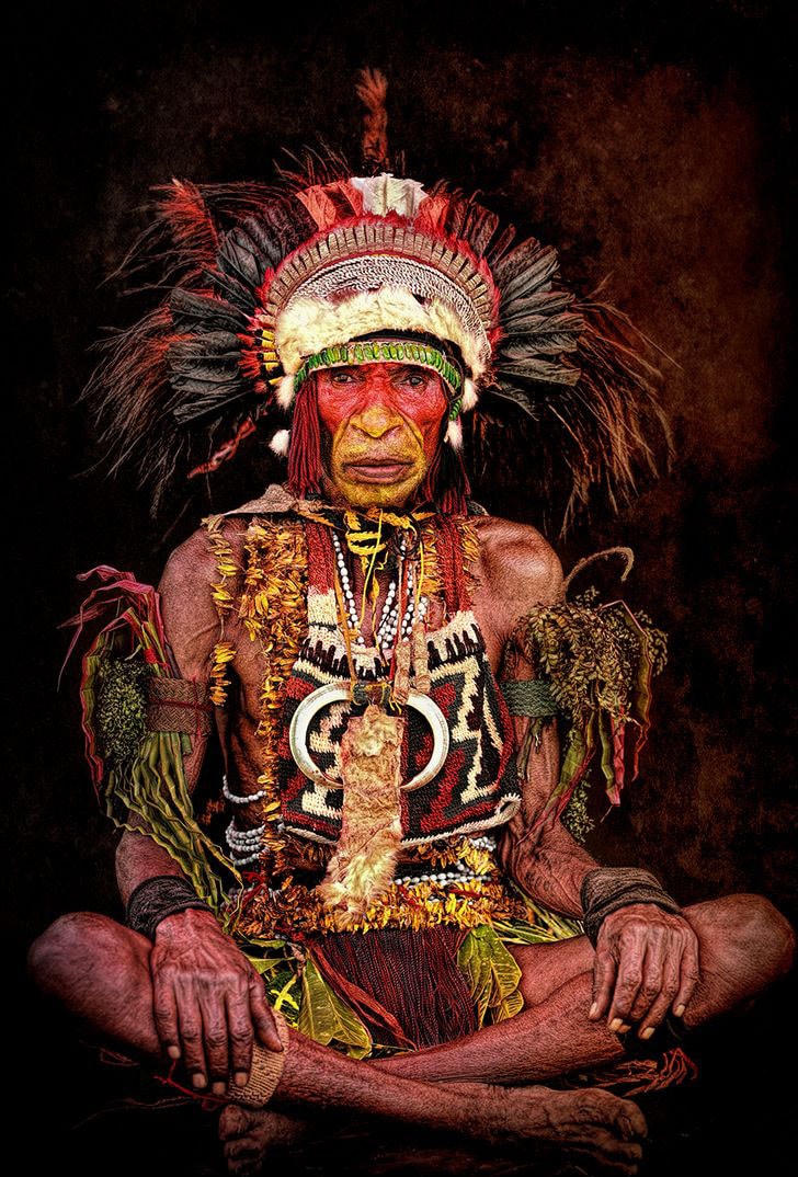 Trưởng lão bộ tộc từ Cao nguyên phía Đông, Papua New Guinea.