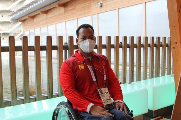 Lê Văn Công giành huy chương Bạc Paralympic Tokyo 2020. (Ảnh: TTXVN).