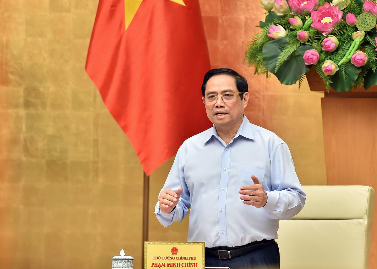 Thủ tướng Phạm Minh Chính: Dành tất cả những gì tốt nhất cho TP HCM chống dịch. Ảnh VGP/Nhật Bắc.  