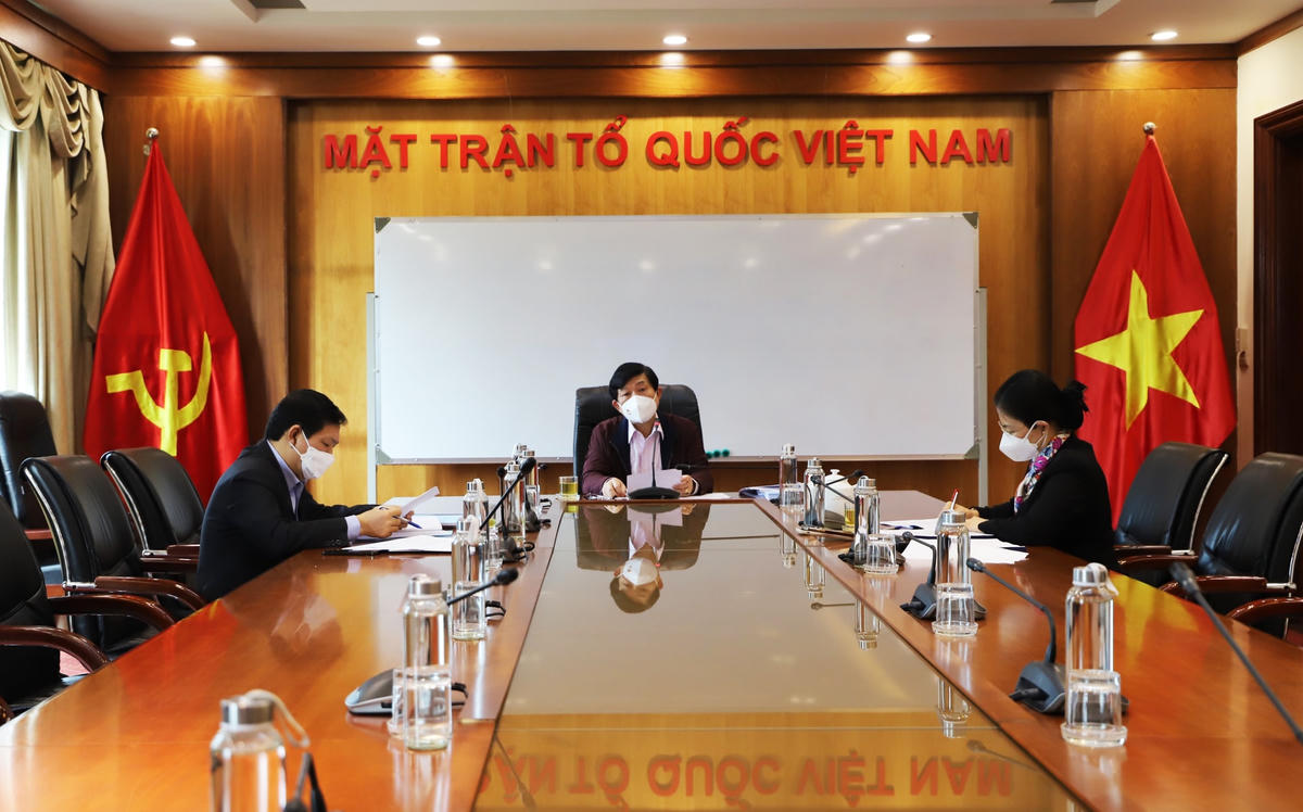 Quang cảnh Hội nghị tại điểm cầu UBTƯ MTTQ Việt Nam.