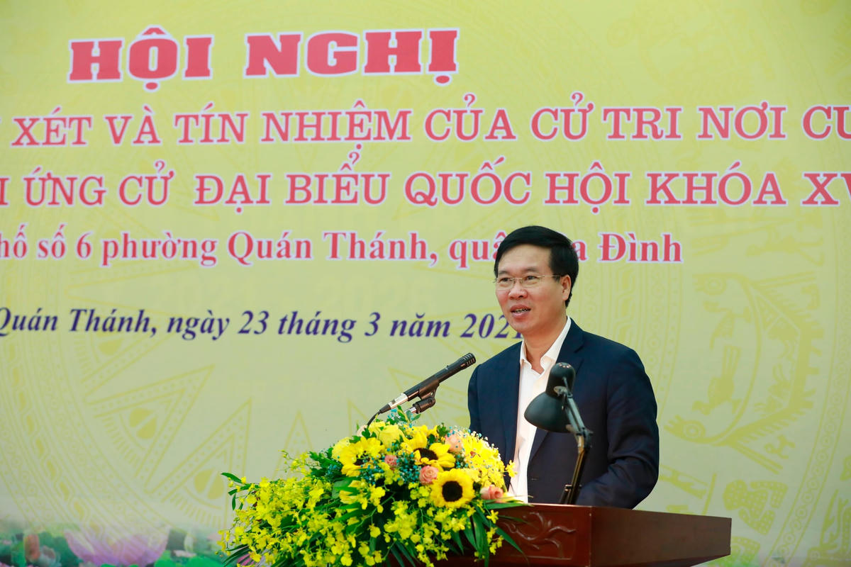 Ủy viên Bộ Chính trị, Thường trực Ban Bí thư Võ Văn Thưởng phát biểu tại Hội nghị. Ảnh: Quang Vinh.