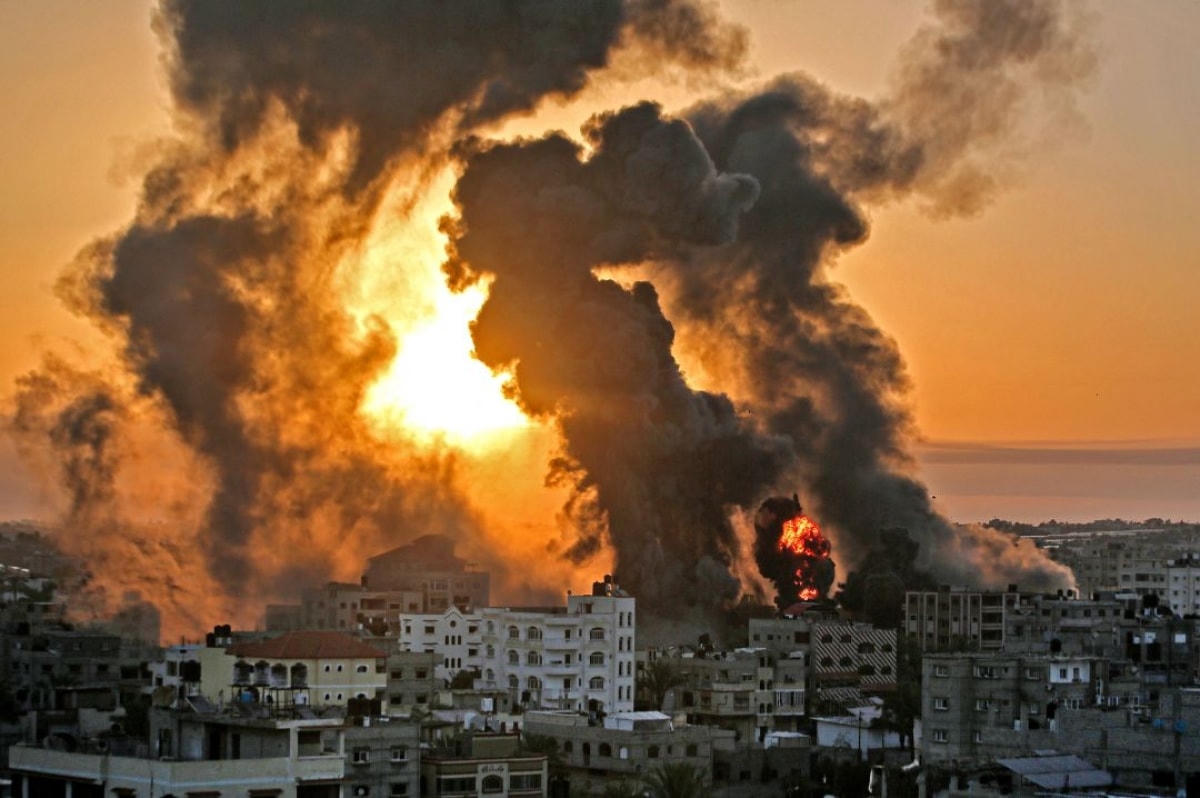 Không quân Israel tấn công Gaza, ngày 12/5/2021.  