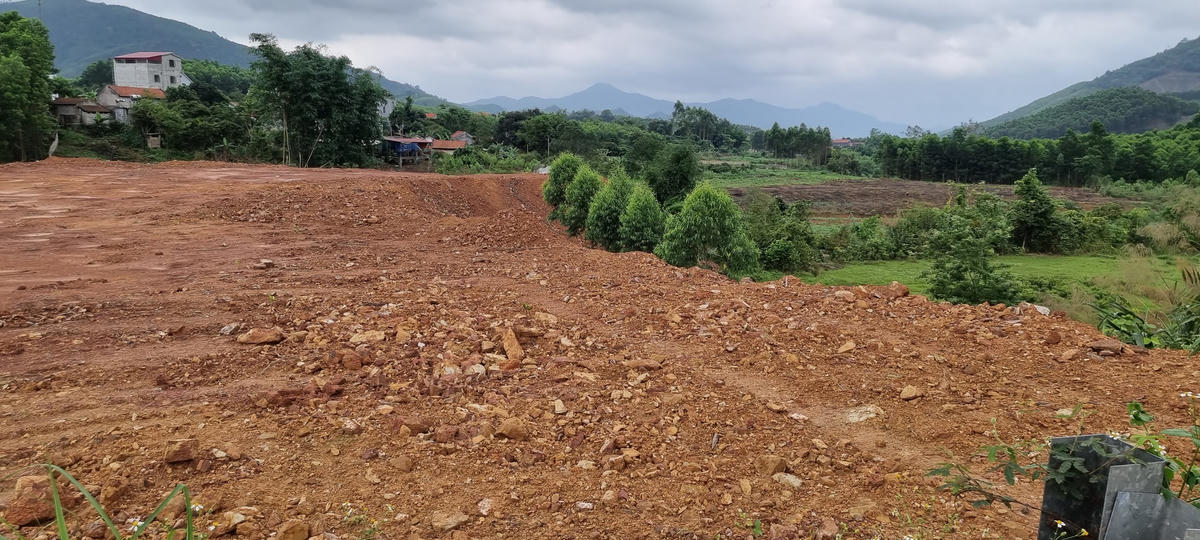 Khu đất rừng cạnh tuyến đường chính bị một số người dân tự ý san gạt. Ảnh: Nam Anh.