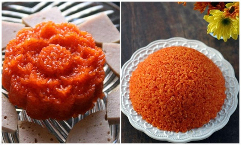 Cách nấu món xôi gấc cúng ông Công ông Táo